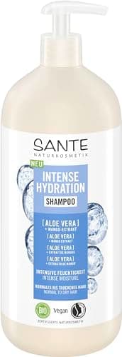 SANTE Naturkosmetik Intense Hydration Shampoo Aloe Vera + Mango-Extrakt, veganes Pflegeshampoo mit Pumpspender, stärkt und hydratisiert trockenes Haar, 950 ml - Vegan
