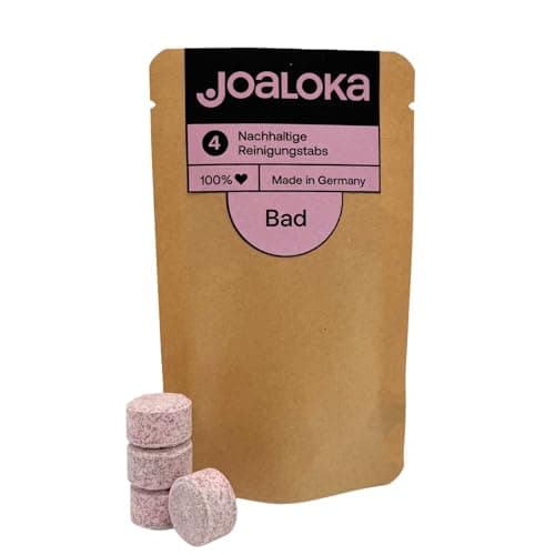 Joaloka Badreiniger-Tabs, 4 Stück, für 2 l Reiniger (4x500 ml) – vegan, ökologisch, ohne Microplastik, made in Germany - Bio - Öko - Vegan