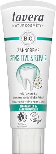 lavera Zahncreme Sensitive & Repair - für empfindliche Zähne - 24h Schutz - Bio-Kamille & Natriumflorid - Vegan - Naturkosmetik - 75 ml Bio Vegan