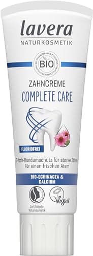 lavera Zahncreme Complete Care Fluoridfrei - 5-facher Schutz - Bio-Pflanzenwirkstoffe - Bio Echinacea & Calcium - Vegan - Naturkosmetik - 75 ml - Bio - Vegan