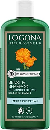 LOGONA Naturkosmetik Sensitiv Shampoo für natürlich gesundes Haar, Geeignet für empfindliche, sensible Kopfhaut, Mildes Haarshampoo mit veganer Formel aus Bio Ringelblume, 1 x 250 ml - Bio - Öko - Vegan - Recycling