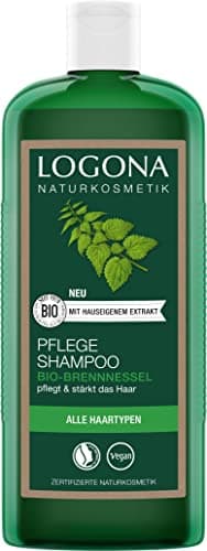 LOGONA Naturkosmetik Pflegendes Shampoo für natürlich gesundes Haar, Geeignet für alle Haartypen, Haarshampoo mit veganer Formel aus Bio Brennnessel, 1 x 500 ml - Bio - Öko - Vegan - Recycling
