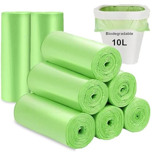 120 Stück Biomüllbeutel 10L, Bio Müllsäcke Müllbeutel Abfallsäcke Biomülltüten Kompostierbare, Biomülltüten kompostierbare Müllsäcke, Büro, Wohnzimmer (45 x 50 cm, Grün) Bio Öko Vegan