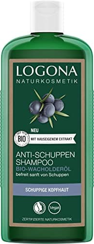 LOGONA Naturkosmetik Anti-Schuppen Shampoo für natürlich gesundes Haar, Geeignet für schuppige Kopfhaut, Haarshampoo mit veganer Formel aus Bio Wacholderöl, 1 x 250 ml - Bio - Öko - Vegan - Recycling
