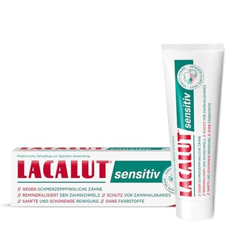 LACALUT Sensitiv Zahncreme I Für eine sanfte Zahnpflege I Reduziert die Schmerzempfindlichkeit I Schützt Zähne & Zahnfleisch I 1x 75ml