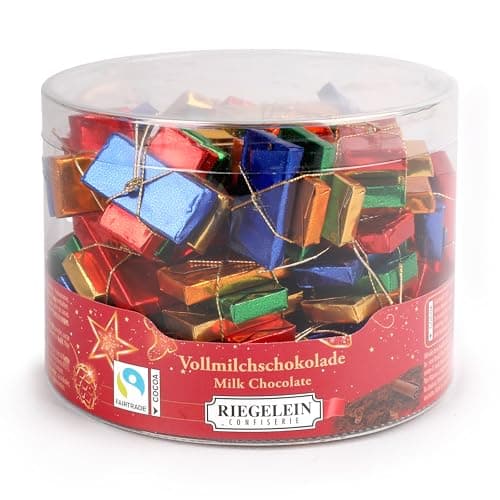 Riegelein Napolitains 282g – 88 kleine Schokotäfelchen - Schokolade einzeln verpackt & Fairtrade-zertifiziert – Perfekt für Adventskalender, Nikolaus - Öko