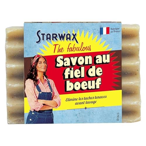 STARWAX THE FABULOUS – Gallseife Fleckenseife – Entfernt hartnäckige Flecken vor dem Waschen – Blut, Fett, Wein, Tinte, Gras – Natürlich & biologisch abbaubar – Seifenstück 100 g - Bio - Öko