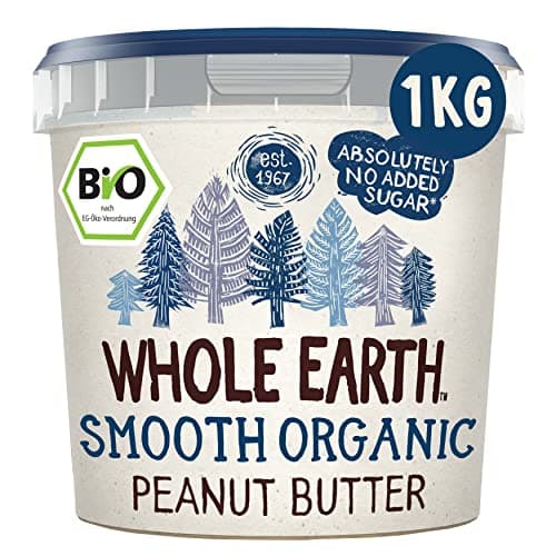 Whole Earth Bio Erdnussbutter Creamy | Peanut Butter | Vegan | Naturprodukt ohne Palmöl | ohne zugesetzten Zucker | Protein | Perfekt für Sportler | 1kg - Bio - Vegan
