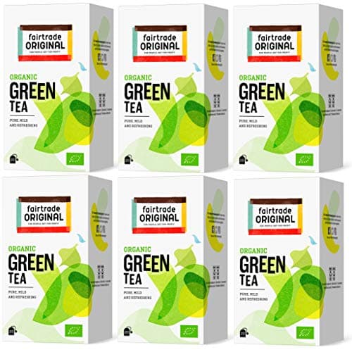 Grüner Tee Bio von Fairtrade Original | 120 Teebeutel | Set 6 x 20 Beutel = 240 g | 100 % Organic Grüntee im Beutel | Bio und Fair Trade | 6 Packungen Green Tea | Großpackung - Bio - Öko