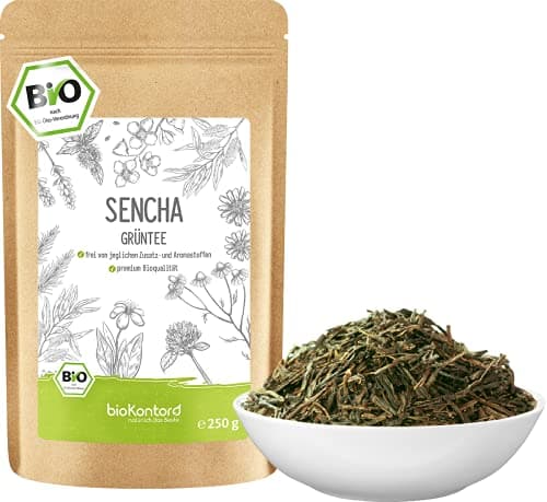 Grüner Sencha Tee BIO 250 g I lose und geschnitten I aromatischer bio Sencha Grüntee I 100% natürlich I bioKontor - Bio - Öko