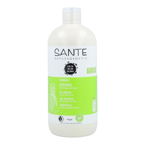 SANTE Naturkosmetik Erfrischendes Duschgel mit Zitrusduft, Feuchtigkeitsspendende Duschpflege für geschmeidige Haut in Vorteilsgröße, Mit Bio-Ananas und Limone, Family Duschgel, 1 x 500 ml - Bio - Öko - Vegan