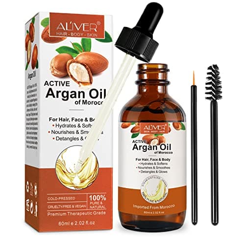 Arganöl Haare Kaltgepresst, Argan Oil Für Gesicht, Haut & Haare 60ml - Argan öl ohne Zusätze mit Pipette - Vegan